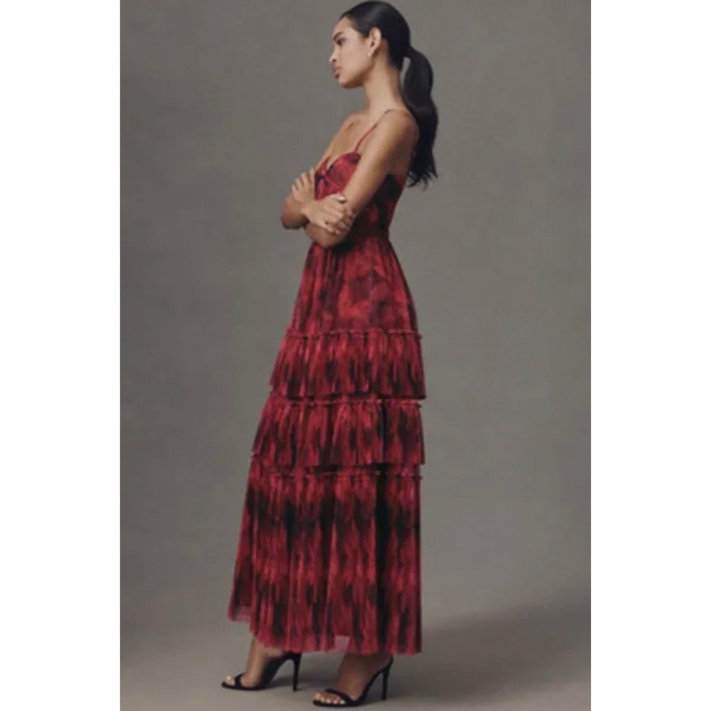 Hutch Madelina Pleated Tulle Tiered Maxi Dress Size 6 $398 NWT - Picture 4 of 10